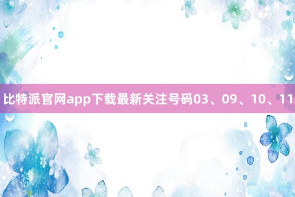 比特派官网app下载最新关注号码03、09、10、11
