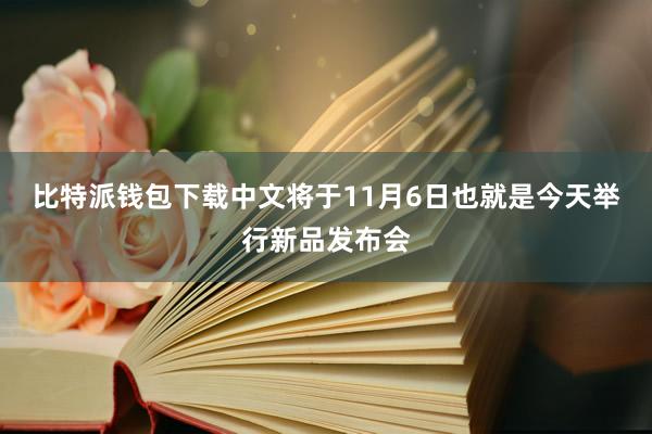 比特派钱包下载中文将于11月6日也就是今天举行新品发布会