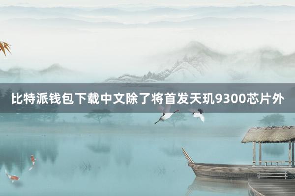 比特派钱包下载中文除了将首发天玑9300芯片外