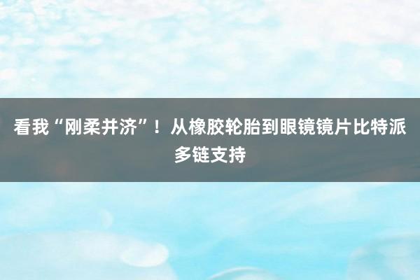 看我“刚柔并济”！从橡胶轮胎到眼镜镜片比特派多链支持