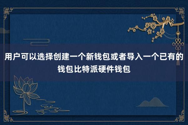 用户可以选择创建一个新钱包或者导入一个已有的钱包比特派硬件钱包