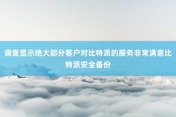 调查显示绝大部分客户对比特派的服务非常满意比特派安全备份